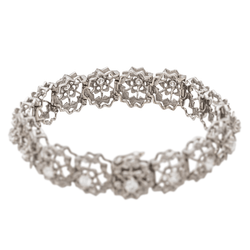 Bracelet Fleur en or blanc et diamants - Castafiore