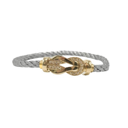 Bracelet FRED "Chance Infinie" GM en or jaune, acier et diamants - Castafiore