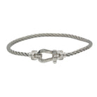 Bracelet FRED "Force 10" en or blanc, acier et diamants - Castafiore