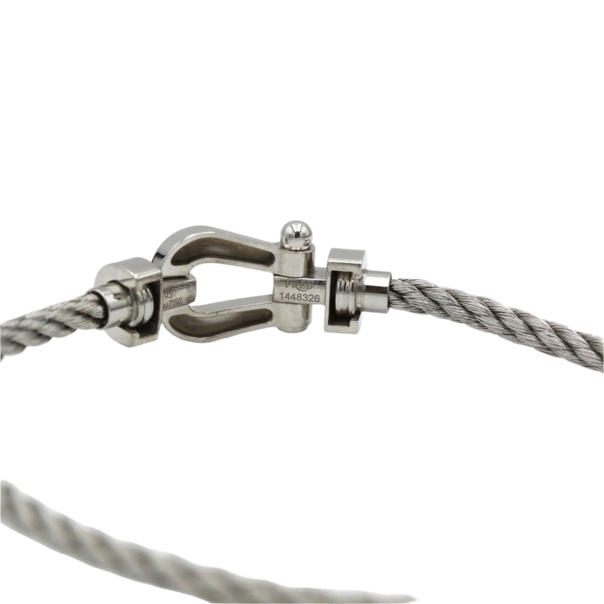 Bracelet FRED "Force 10" en or blanc, acier et diamants - Castafiore