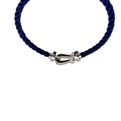 Bracelet FRED "Force 10" en or blanc, cordon et acier - Castafiore