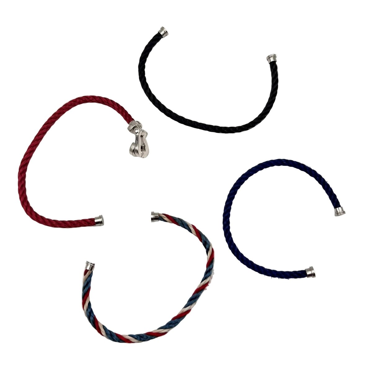 Bracelet Souple FRED Force 10 en or blanc et acier