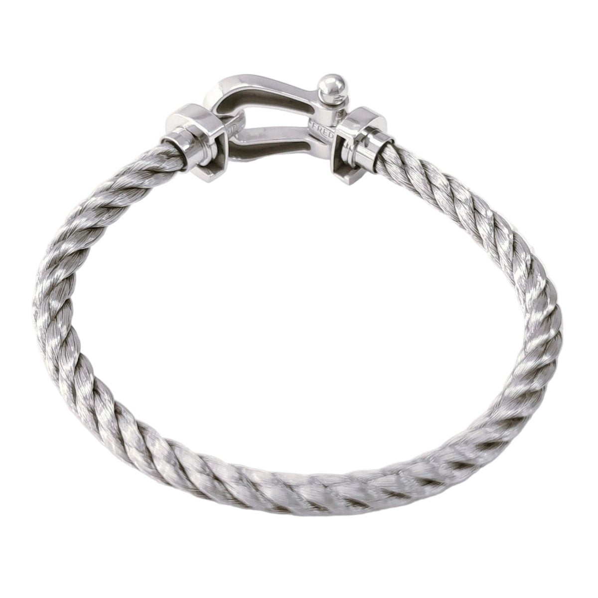 Bracelet FRED "Force 10" en or blanc et acier - Castafiore