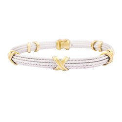 Bracelet FRED "Force 10" en or jaune et acier - Castafiore