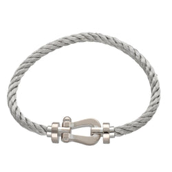 Bracelet FRED "Force 10" GM en or blanc et acier - Castafiore