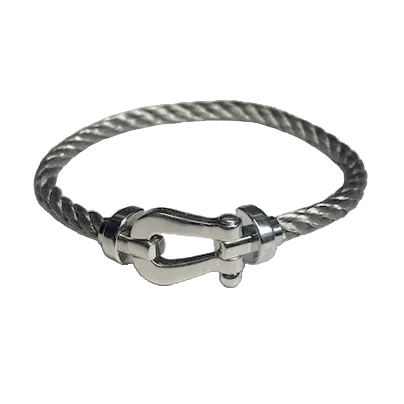 Bracelet FRED "Force 10" GM en or blanc et acier - Castafiore