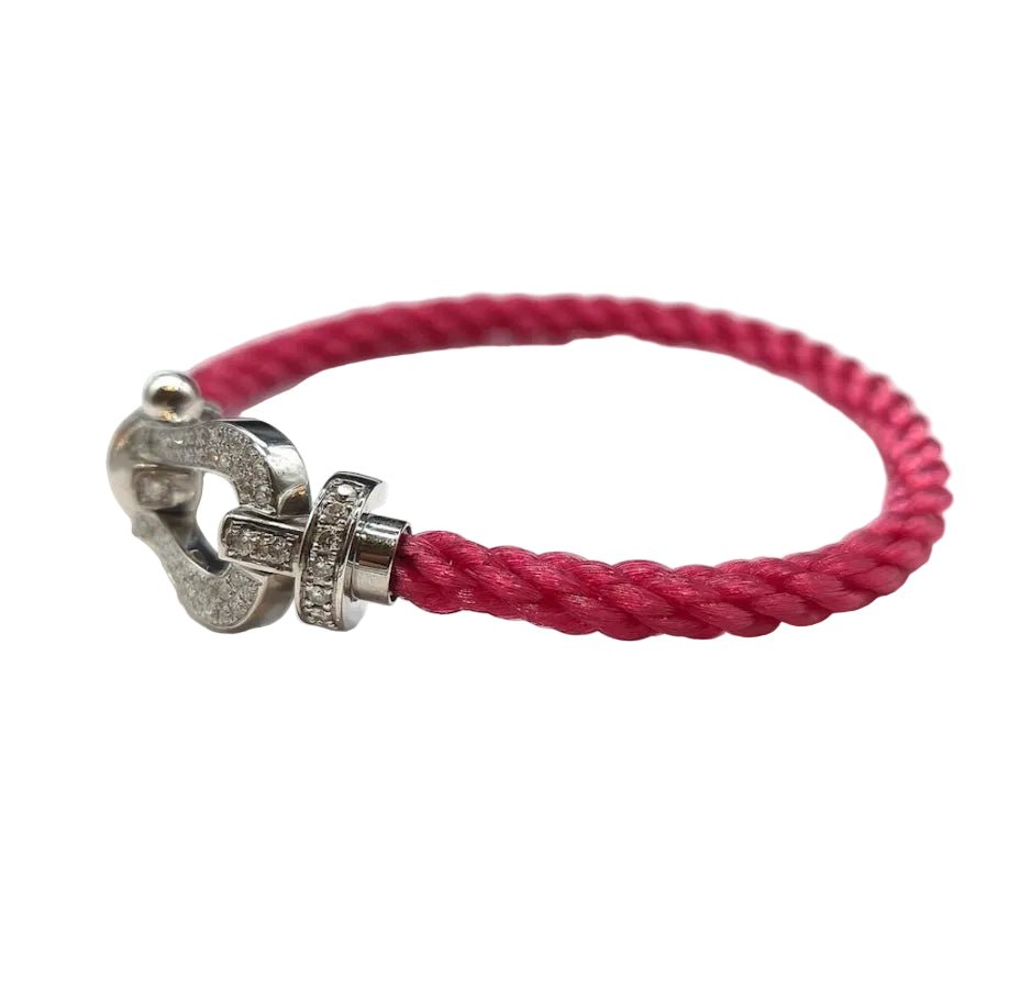 Bracelet FRED "Force 10" GM en or blanc et diamants - Castafiore