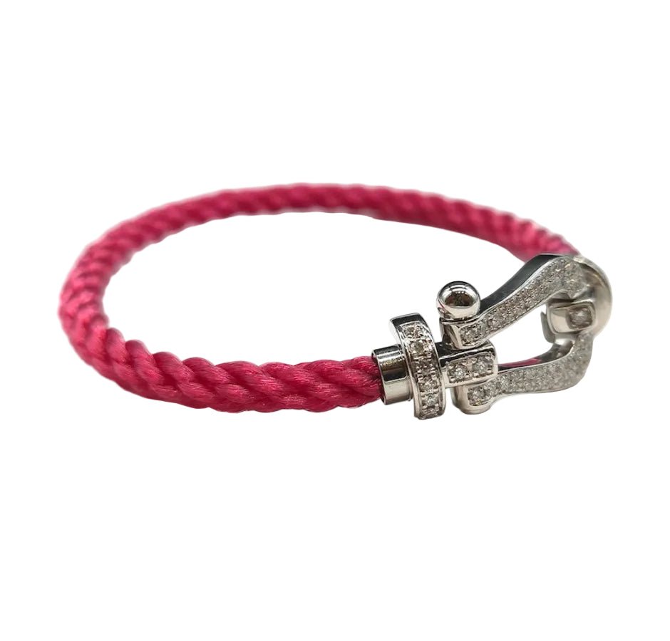 Bracelet FRED "Force 10" GM en or blanc et diamants - Castafiore