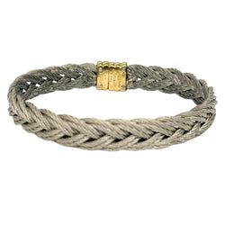 Bracelet FRED "Force 10 Vintage" en or jaune et acier - Castafiore