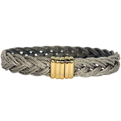 Bracelet FRED "Force 10 Vintage" en or jaune et acier - Castafiore