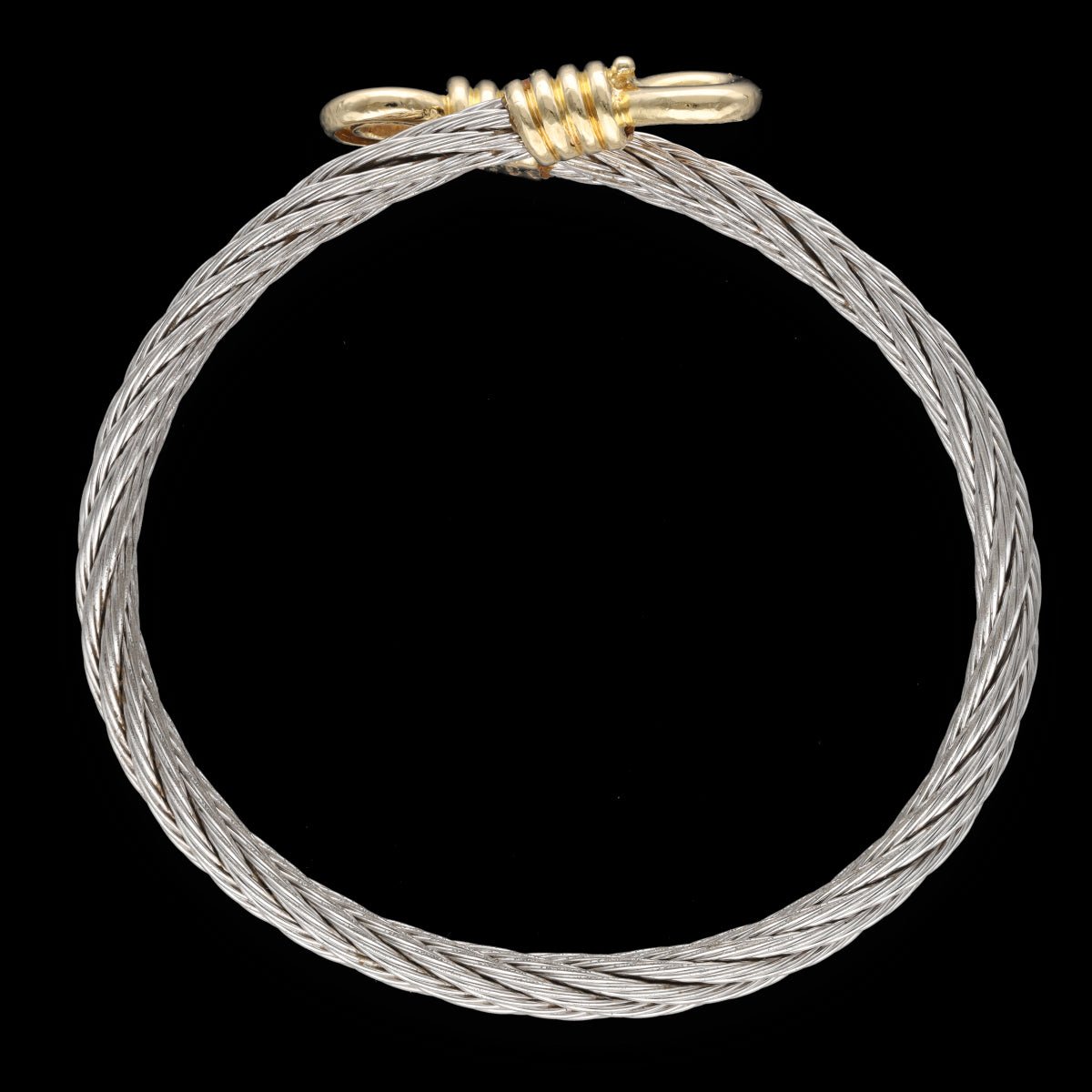 Bracelet Fred Homme Vintage Force 10 en Or jaune 18k et Acier vers 1980, Grande taille. - Castafiore