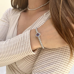 Bracelet FRED "Pain de sucre" en or gris, tanzanite et diamants. - Castafiore