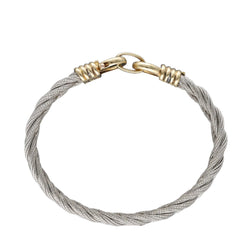 Bracelet Fred Vintage Force 10 en Or jaune 18k et Acier vers 1980, 17 cm. - Castafiore