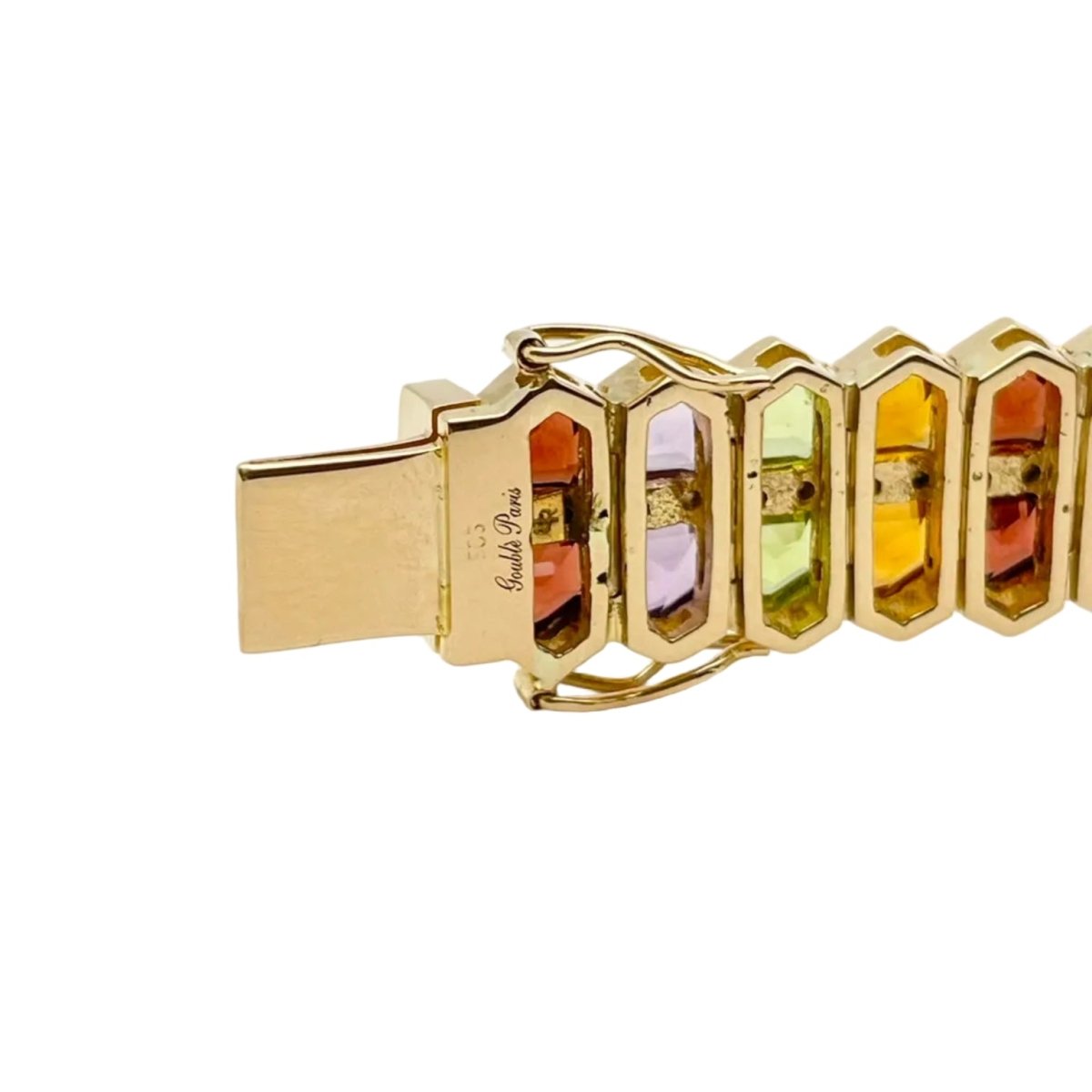 Bracelet GOUBLE' PARIS en or jaune, quartz, améthystes, tourmalines et diamants - Castafiore