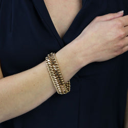 Bracelet GOURMETTE ancien en or rose - Castafiore