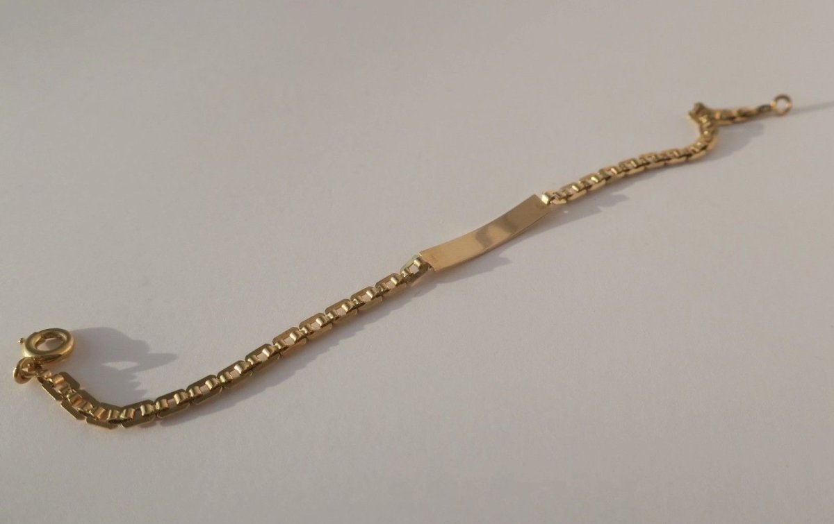 Bracelet gourmette d'identité en or rose - Castafiore