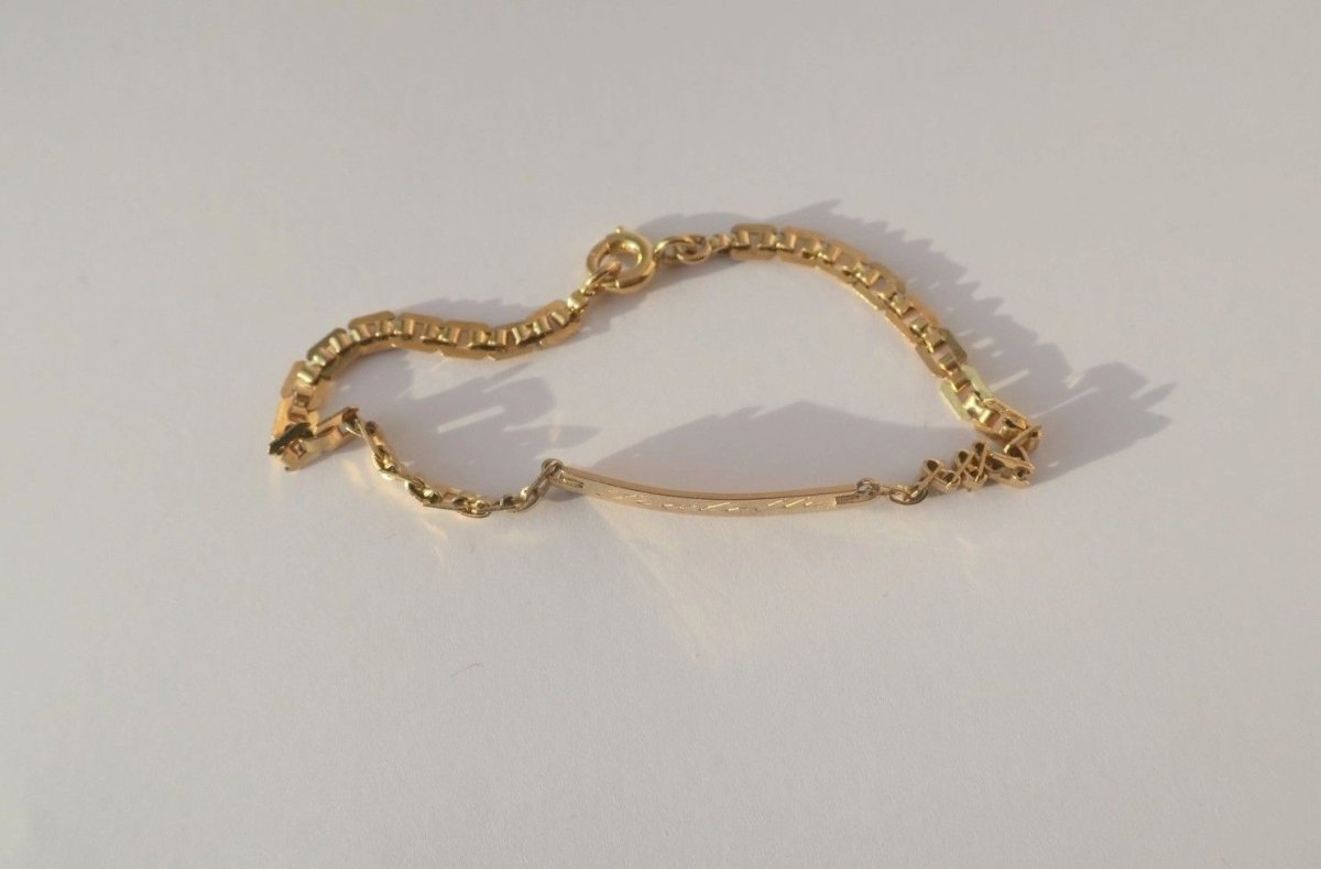 Bracelet gourmette d'identité en or rose - Castafiore
