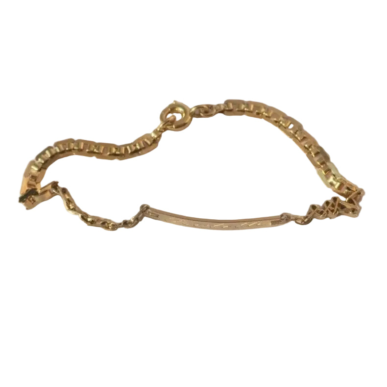 Bracelet gourmette d'identité en or rose - Castafiore