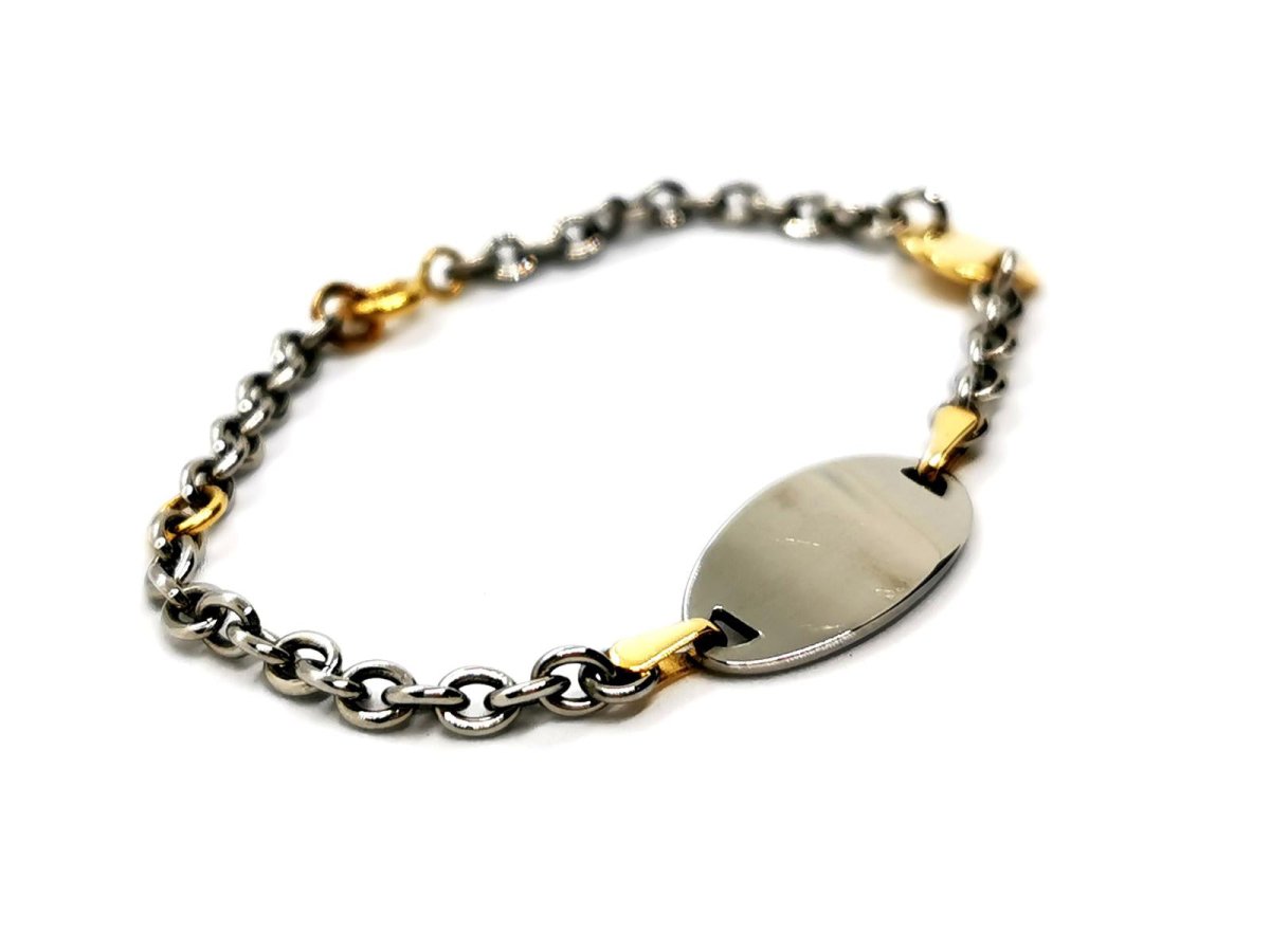 Bracelet gourmette en or jaune et or blanc - Castafiore