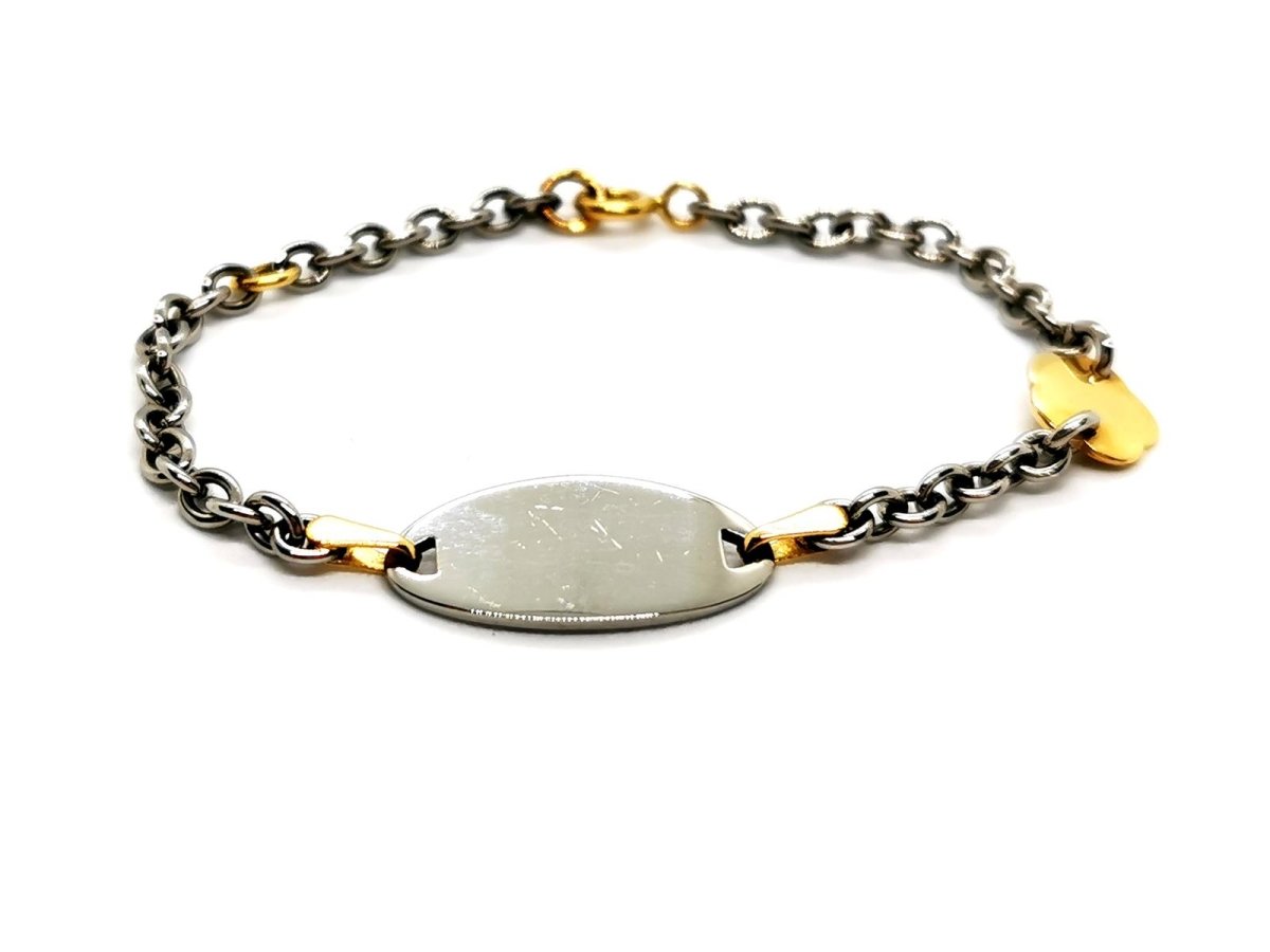 Bracelet gourmette en or jaune et or blanc - Castafiore
