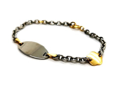 Bracelet gourmette en or jaune et or blanc - Castafiore