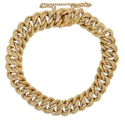 Bracelet Gourmette maille américaine en or jaune - Castafiore