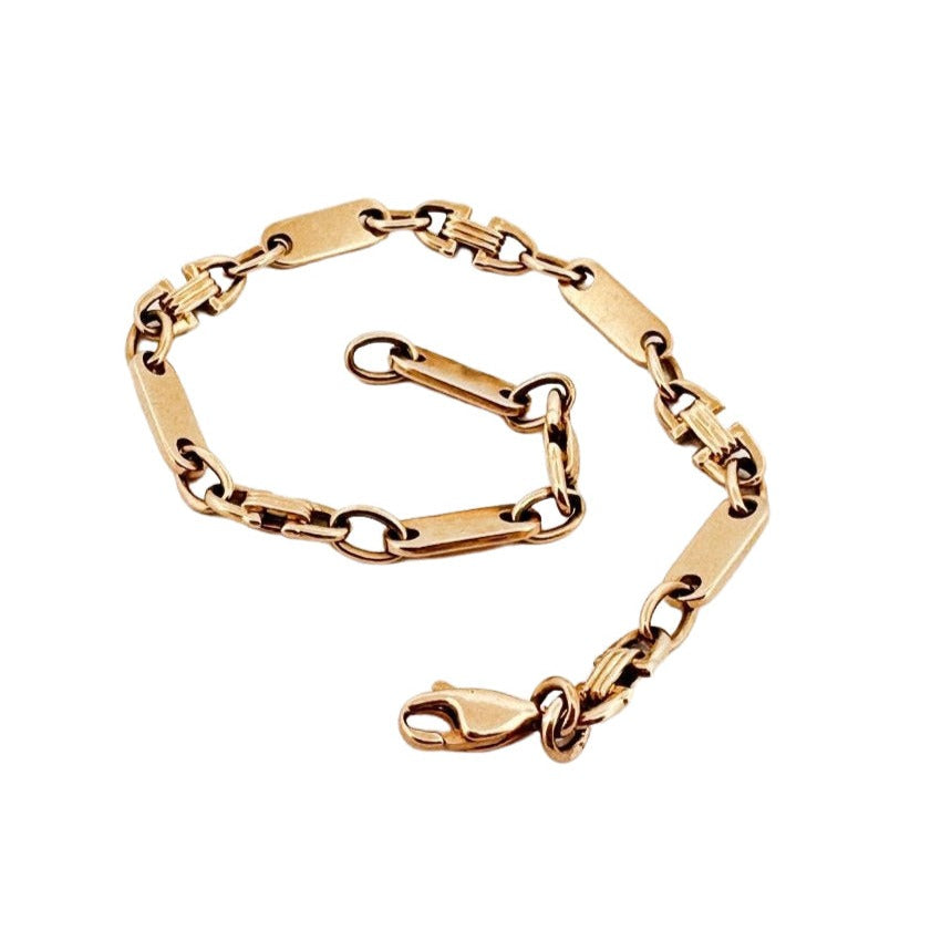 Bracelet Gourmette maille fantaisie en or jaune - Castafiore