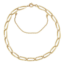 Bracelet Gourmette maillons rectangulaires en or jaune - Castafiore