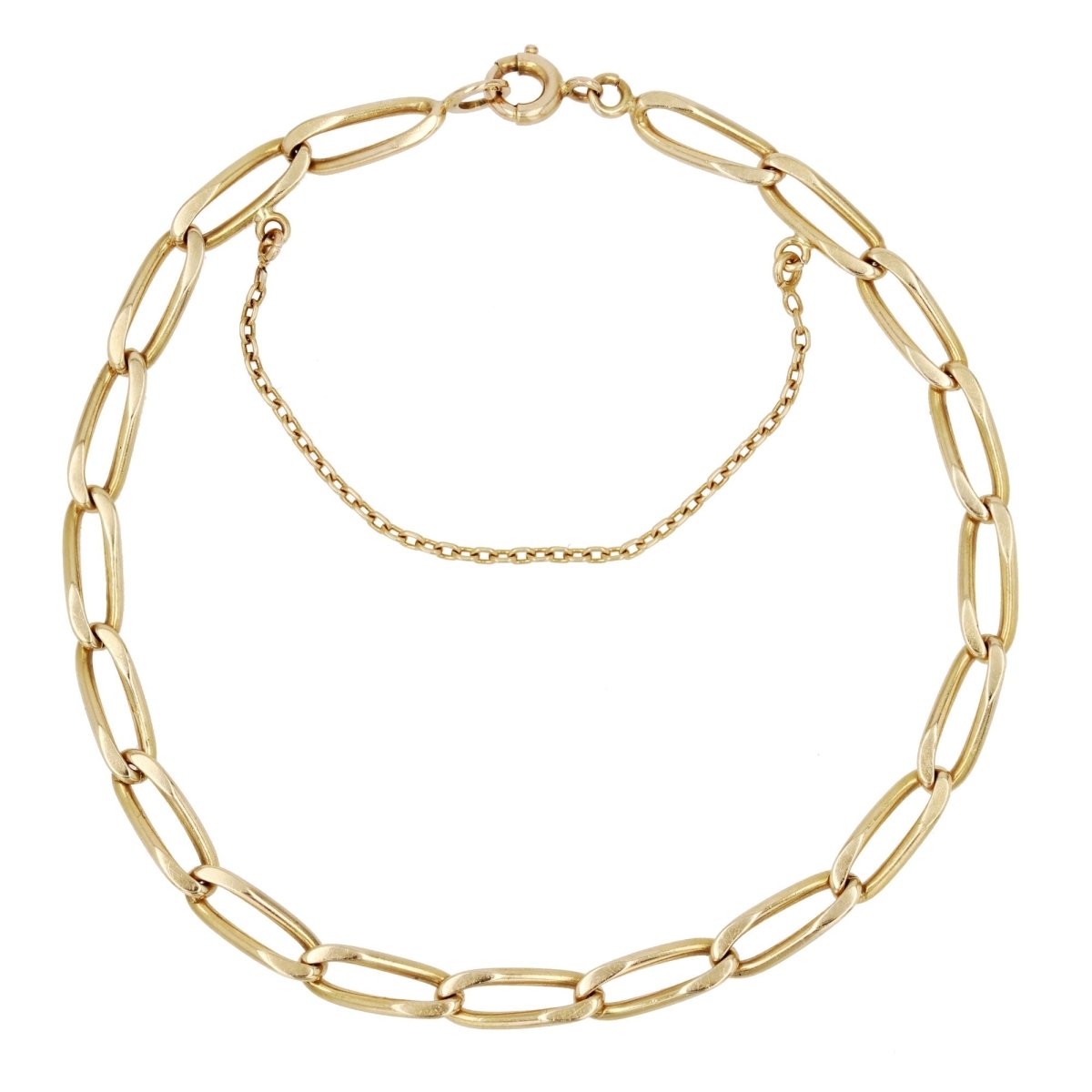 Bracelet Gourmette maillons rectangulaires en or jaune - Castafiore