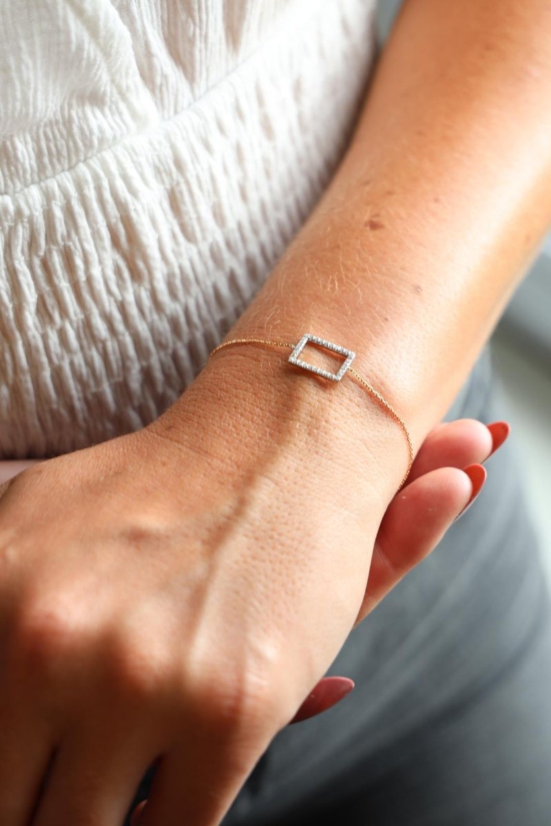 Bracelet Graphique Or rose Diamant - Castafiore