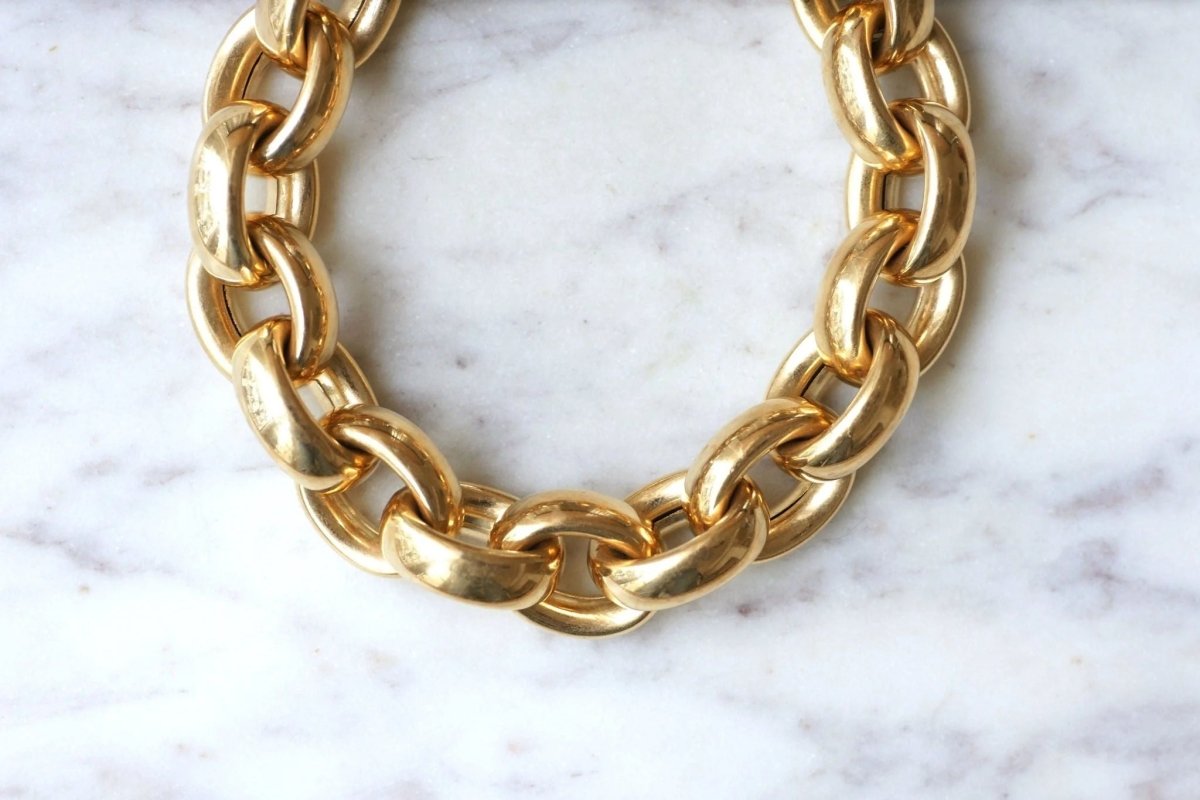 Bracelet grosse maille gourmette or - Castafiore
