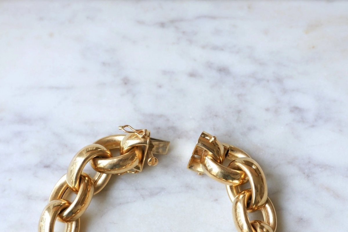 Bracelet grosse maille gourmette or - Castafiore