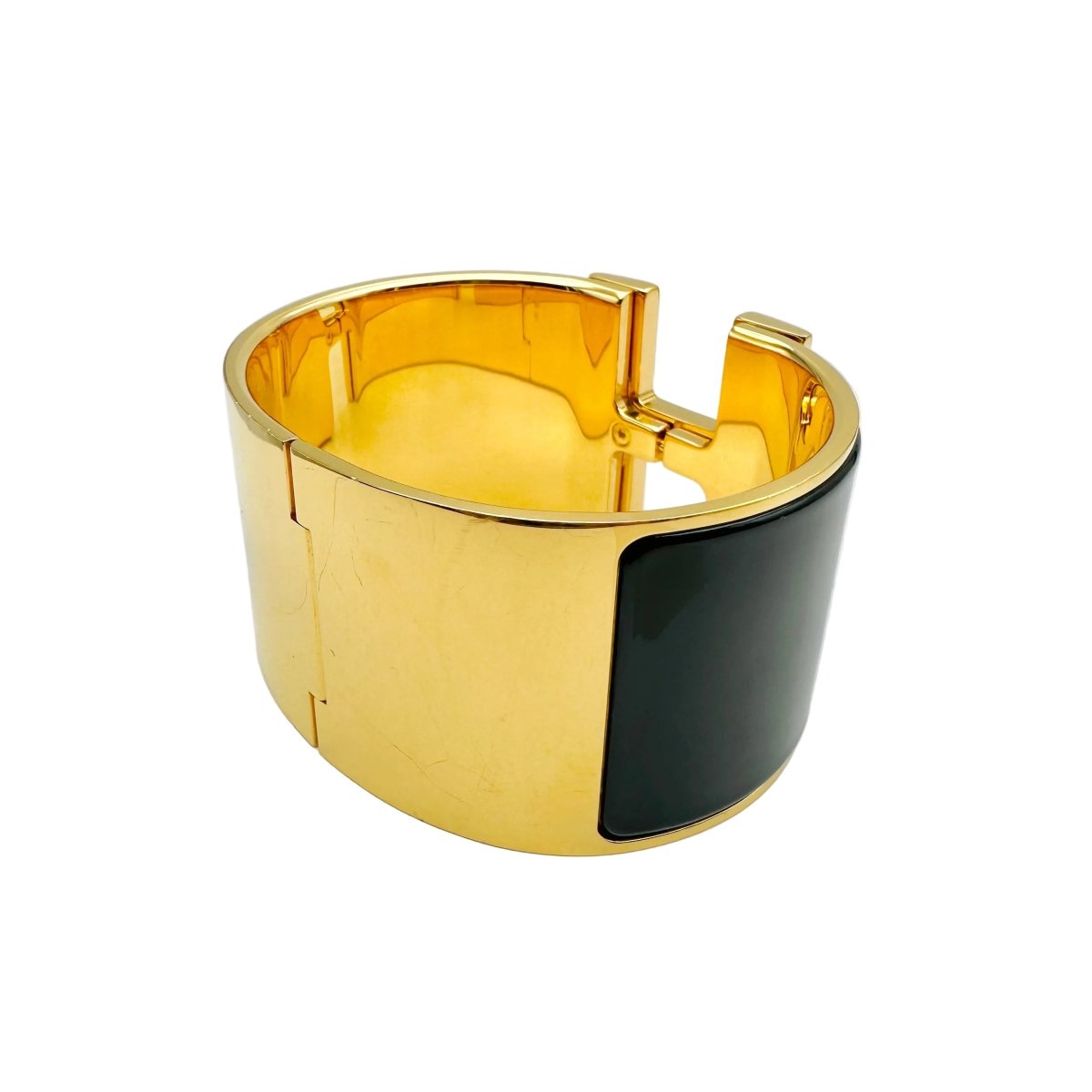 Bracelet HERMÈS Clic Clac H en métal doré et émail - Castafiore