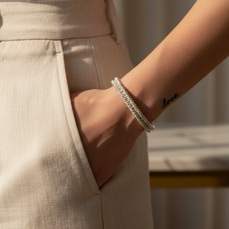 Bracelet HERMES en argent , Lucien Vachey - Castafiore