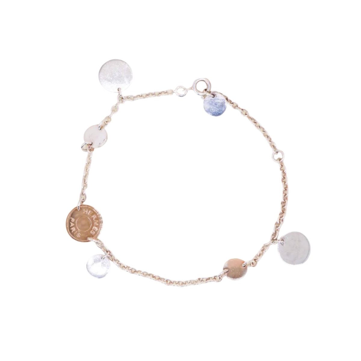 Bracelet HERMÈS "Ex-Libris" en or rose et argent - Castafiore