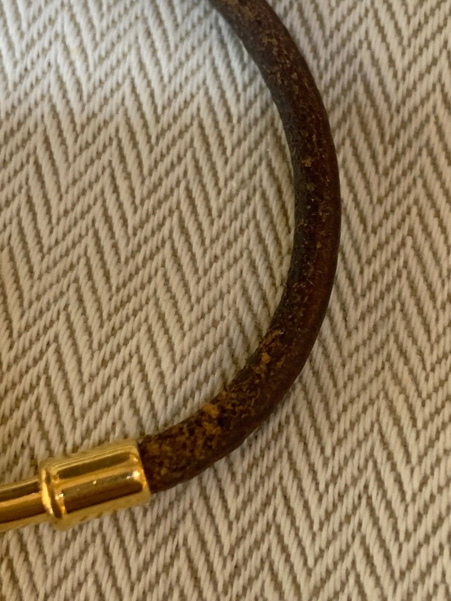 Bracelet Hermès Jumbo Métal Doré Cuir - Castafiore