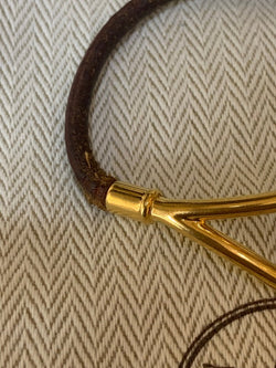 Bracelet Hermès Jumbo Métal Doré Cuir - Castafiore