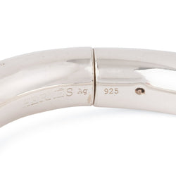 Bracelet HERMÈS, "Lima" jonc en argent de la maison - Castafiore
