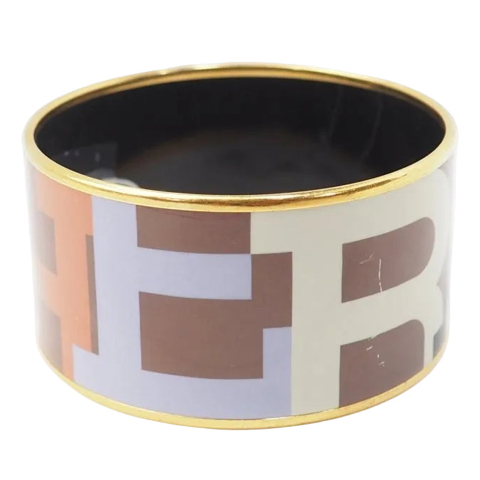 Bracelet Hermès manchette en émail multicolore - Castafiore