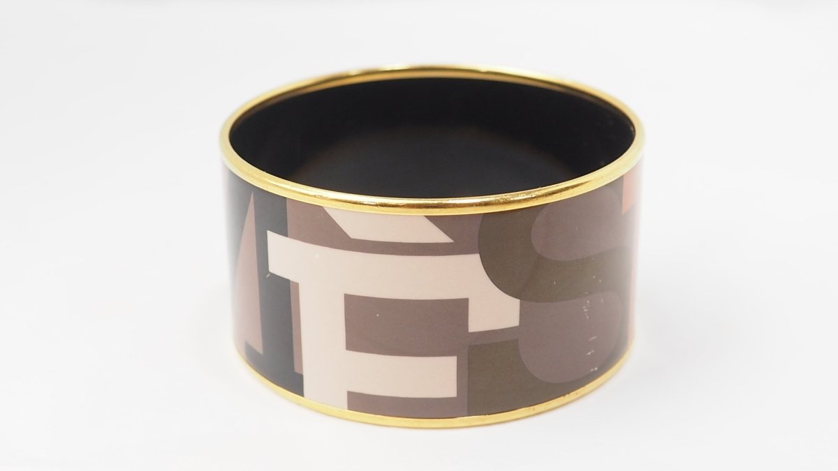 Bracelet Hermès manchette en émail multicolore - Castafiore