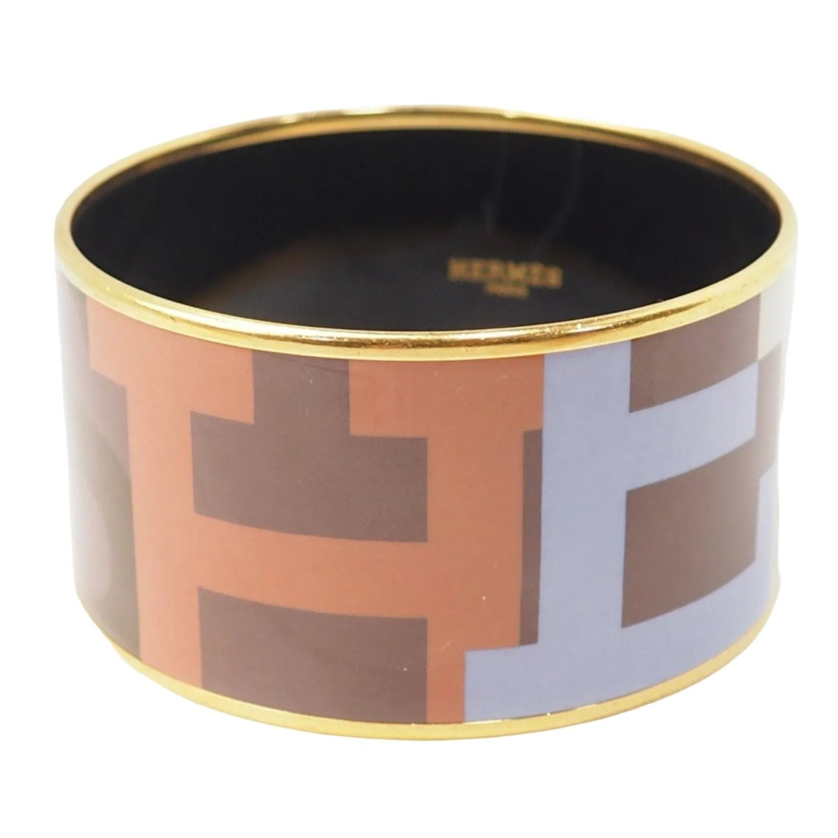 Bracelet Hermès manchette en émail multicolore - Castafiore