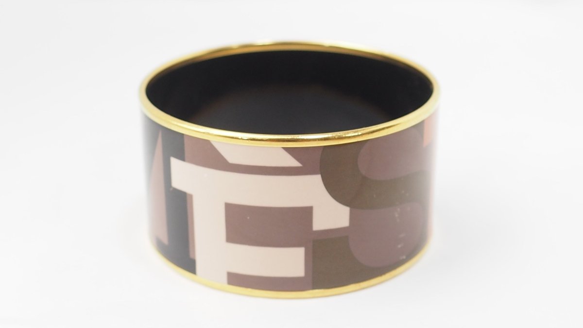 Bracelet Hermès manchette en émail multicolore - Castafiore