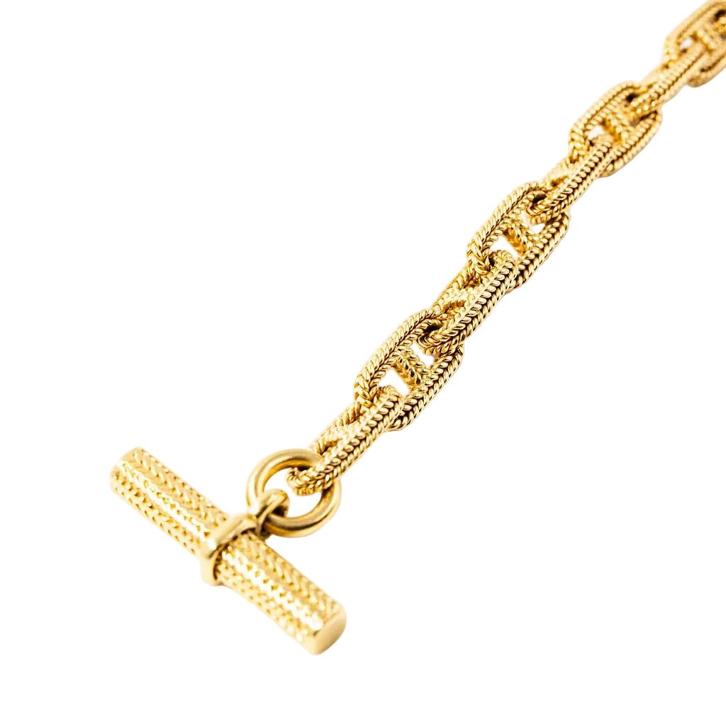 Bracelet HERMÈS par GEORGES LENFANT "Chaîne d'ancre Vendôme" en or jaune - Castafiore
