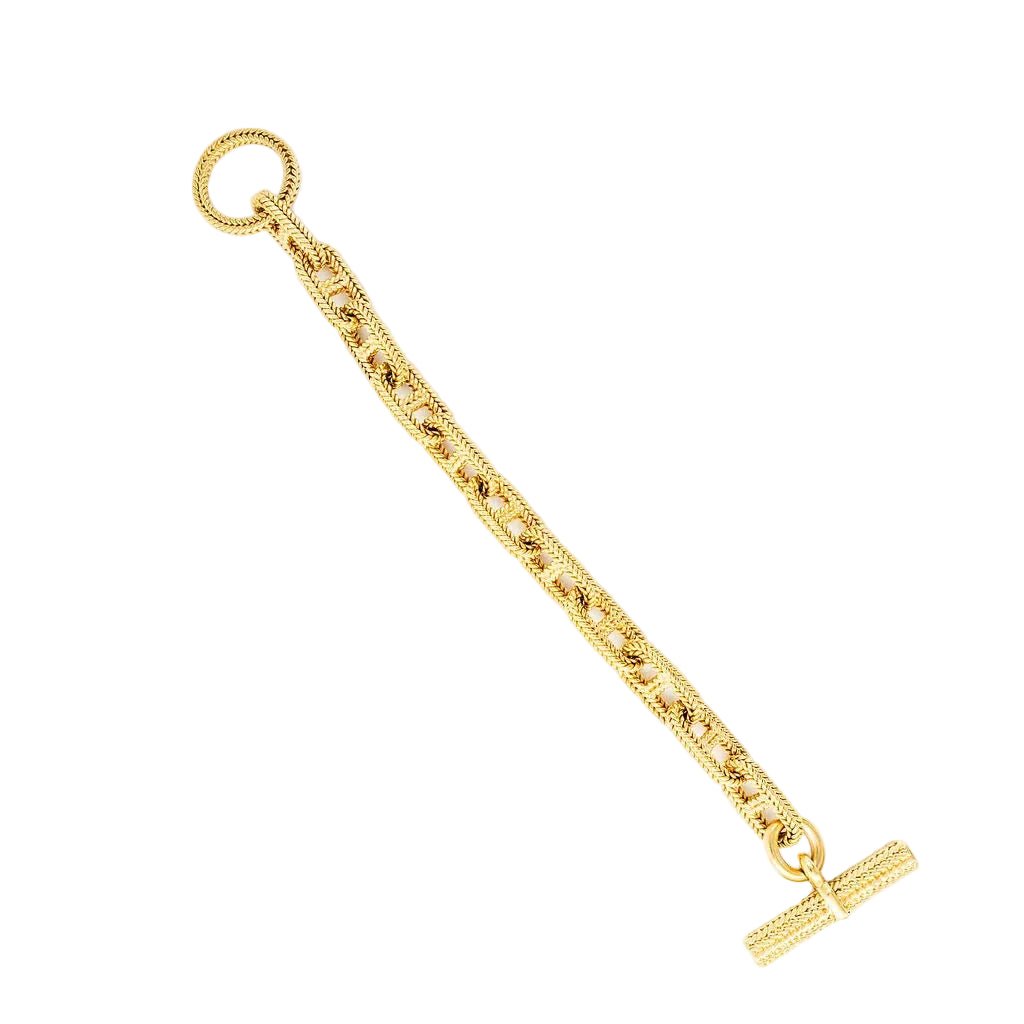 Bracelet HERMÈS par GEORGES LENFANT "Chaîne d'ancre Vendôme" en or jaune - Castafiore