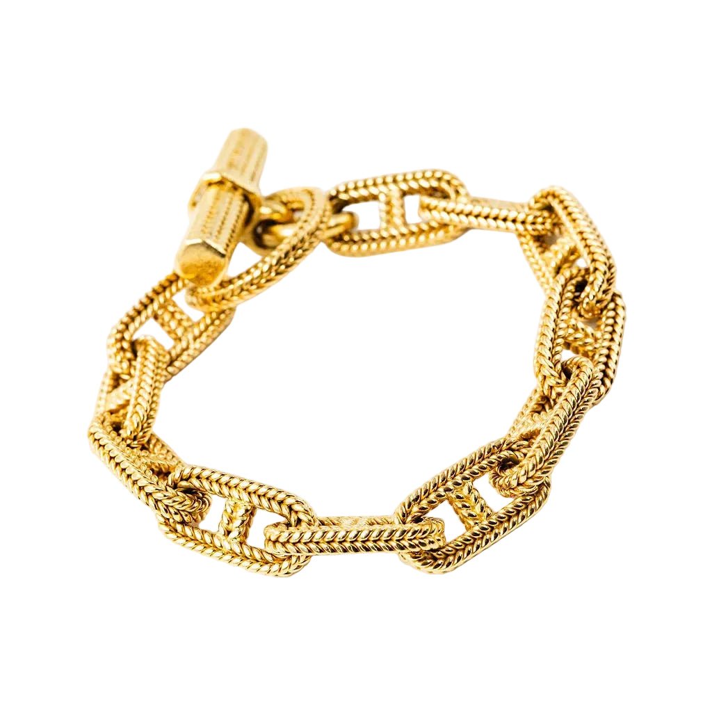 Bracelet HERMÈS par GEORGES LENFANT "Chaîne d'ancre Vendôme" en or jaune - Castafiore