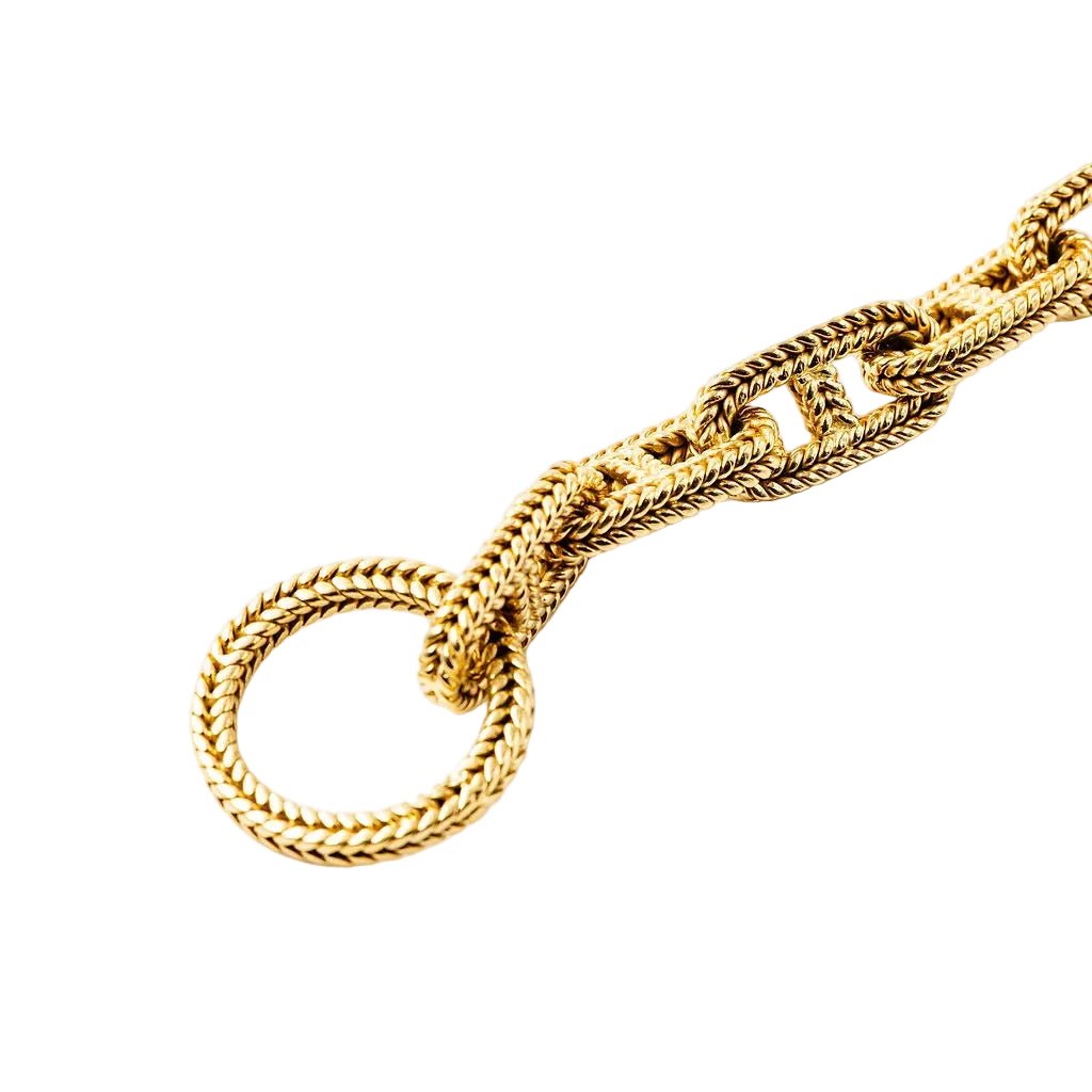 Bracelet HERMÈS par GEORGES LENFANT "Chaîne d'ancre Vendôme" en or jaune - Castafiore