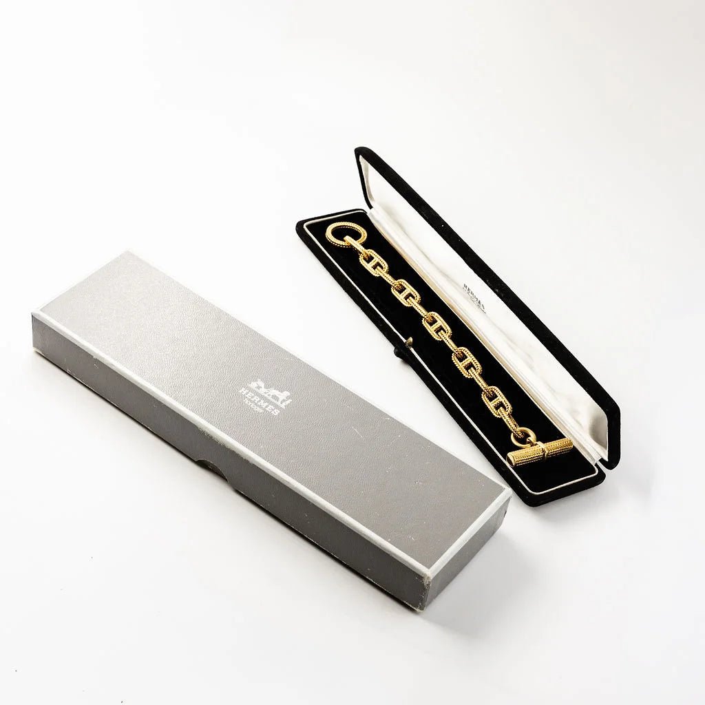 Bracelet HERMÈS par GEORGES LENFANT "Chaîne d'ancre Vendôme" en or jaune - Castafiore