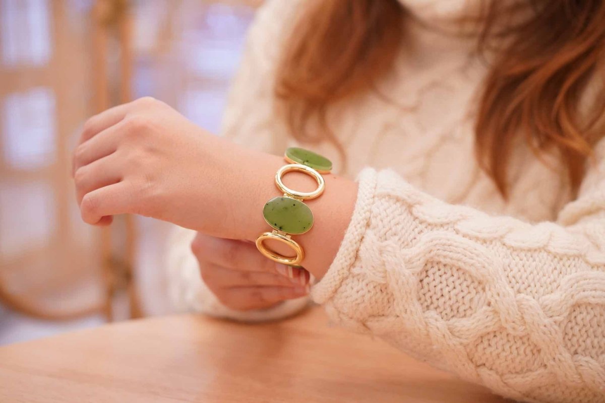 Bracelet jades en or jaune 18k - Castafiore