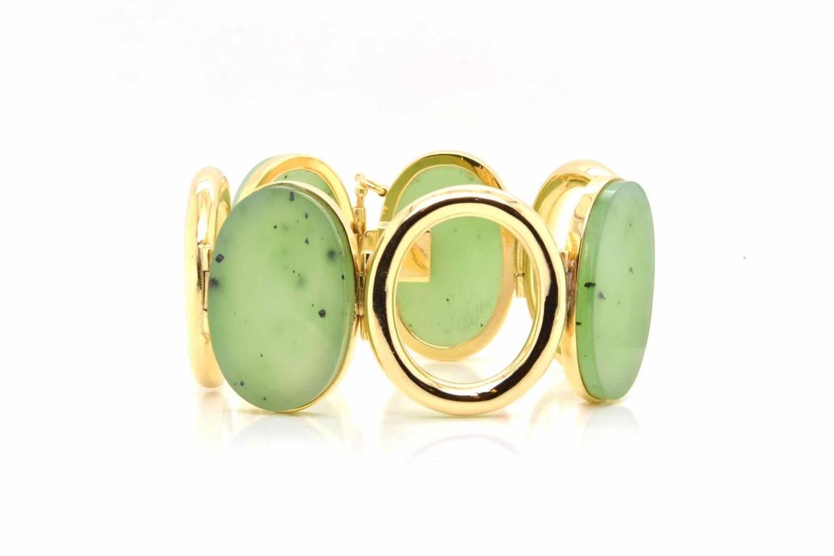 Bracelet jades en or jaune 18k - Castafiore