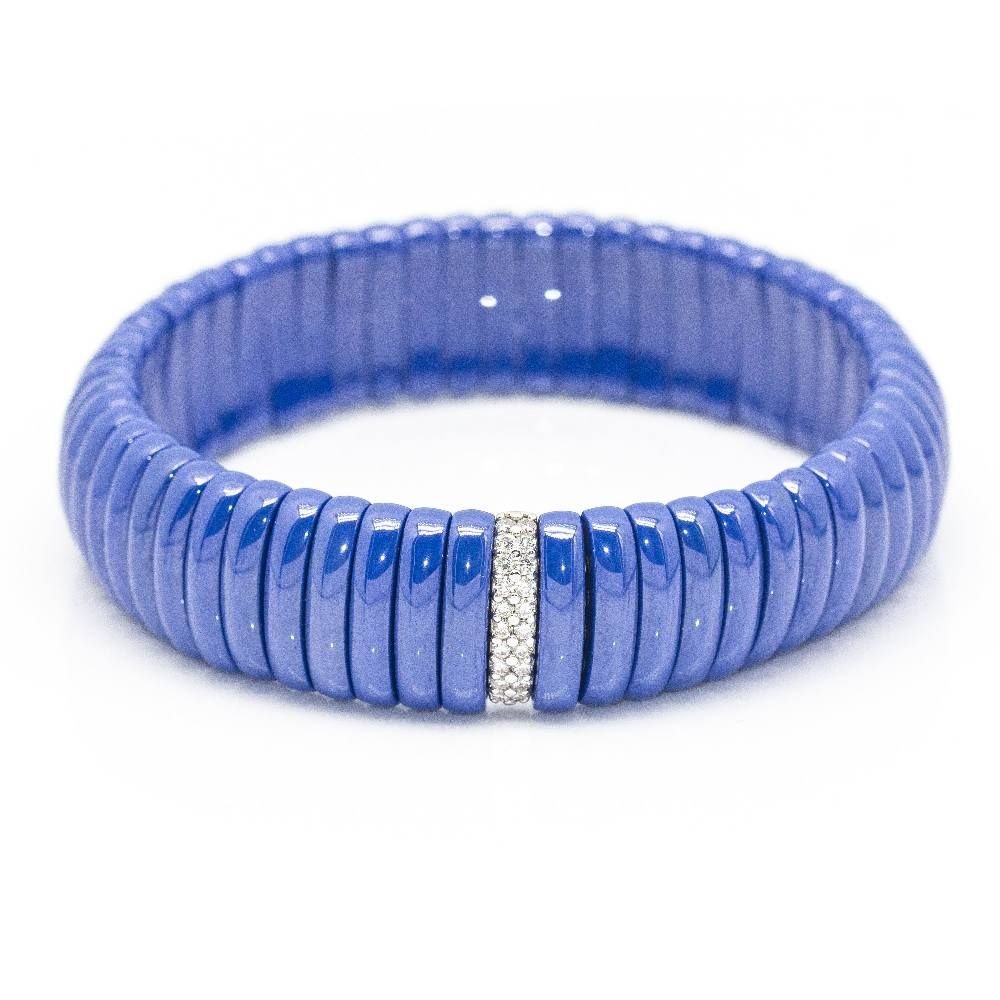 Bracelet JARRETIERE Céramique bleu et Diamants - Castafiore
